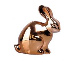 Osterhase aus Porzellan BRONZE - Osterdeko Hase glänzend klein