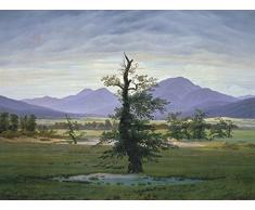 Artland Alte Meister selbstklebendes Wandbild Caspar David Friedrich Der einsame Baum Wandtattoo Art 90 x 120 cm Kunstdruck Gemälde Romantik R0NV