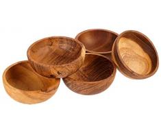 Windalf Kleine Natur Teakschale ELENOIRE 7 cm Salz & Kräuterschälchen Natur Münzenschale Handarbeit aus Holz