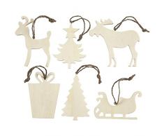 Weihnachtsaufhänger, Größe 7-9 cm, Dicke 4 cm, Sperrholz, 90sort.