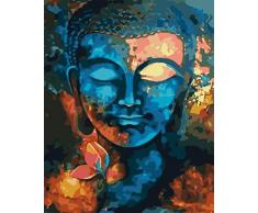 xuhpiar DIY Digitale Malerei Buddha-Figur Neu DIY Malen Nach Zahlen Kit 40X50Cm Für Erwachsene Anfänger Kinder