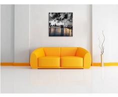 wunderschöne Westminster Abbey mit Big Ben schwarz/weiß, Format: 60x60 auf Leinwand, XXL riesige Bilder fertig gerahmt mit Keilrahmen, Kunstdruck auf Wandbild mit Rahmen, günstiger als Gemälde oder Ölbild, kein Poster oder Plakat