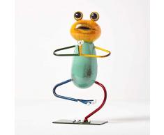 Homescapes Garten Deko Metall Yoga Frosch Figur, handbemalt Froschkönig Dekofigur aus Eisen für den Innen- und Außenbereich, Gartenfigur für Garten Teich und Balkon, Mehrfarbig ca. 30cm hoch