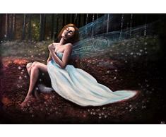 handgefertigtes Ölgemälde - Elfe im Wald - 120 x 80 cm - Olga Noll Gemälde auf Leinwand Kunst Werk Ölmalerei - Malerei