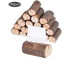 20 Stück Holz Holzsteg Tischkartenhalter Platzkartenhalter Holz Kartenhalter Hochzeit Fotohalter Memohalter Sitzkartenhalter Tischnummernhalter Fotoständer für Hochzeit Geburtstag Party Büro Wohnung