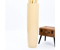 Leewadee Große Bodenvase für Dekozweige hohe Standvase Design Holzvase 112 cm, Mangoholz, braun