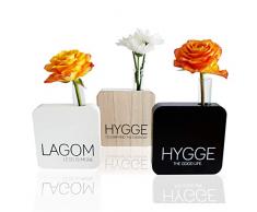 Dekoratives Vasen-Set mit Reagenzglas - aus MDF und Glas - Blumenvase - Deko-Vasen - Tisch Deko