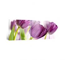 ge-Bildet Leinwandbild Panorama Tulpe - 90x30 cm 3 teilig