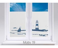 Wandaro Sichtschutzfolien I Motiv 19: Leuchtturm I Wohnzimmer Schlafzimmer Zimmer Fensterfolie Fenster Fenstersticker Milchglas Folie W3371