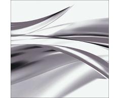 Artland Echt-Glas-Wandbild Deco Glass 2jenn Schöne graue Welle - Abstrakt Abstrakte Motive Gegenstandslos Digitale Kunst Grau D1KD