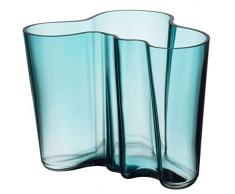 Iittala Alvar Aalto Vase, Glas, Seeblau, 160 mm
