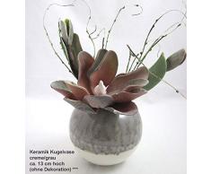Formano Keramik Kugelvase Creme/grau ca. 13x14x14 cm (H/B/T)