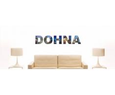 Wandtattoo farbige Wandschrift Städtename Dohna mit Sehenswürdigkeiten 80 x 11 cm Länge
