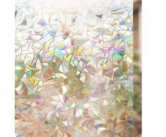 rabbitgoo 3D Fensterfolie Selbstklebend Dekorfolie Sichtschutzfolie Statisch Haftend Anti-UV - 44,5cm*200cm