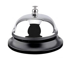 XCOZU Edelstahl Tischglocke, Silber Tabelle/Zähler/Rezeption Glocken für Küche Restaurants Hotels Bar, Metall Tischklingel für Bedienung Diener Kellner an der Rezeption (3,38 Zoll)