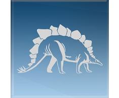 Stegosaurier Dinosaurier Fensteraufkleber Sticker - Farbe: Glasdekorfolie (Milchglaseffekt)
