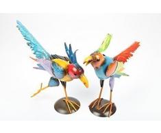point-garden 2X Gartenfigur aus Metall Dekofigur Vogel