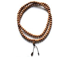 BUDDHAFIGUREN/Billy Held Mala - tibetische Gebetskette aus Sandelholz 9 mm