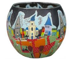 Himmlische Düfte Geschenkartikel CC03 Sunday Windlicht Glas 11 x 11 x 9 cm, bunt