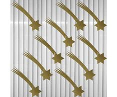 Set Stern + Schweif 10 Stück Sterne Aufkleber die cut Tattoo Wandtattoo Winter Auto Fenster Deko Folie Weihnachten Weihnachtsstern (gold)