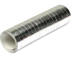 18 Luftschlangen * SILBER METALLIC * als Deko für Party, Geburtstag oder Jubiläum // 1 Rolle // Silvester Tischdeko