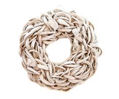 COURONNE Naturkranz groß Ø 35cm in weiß, gefertigt aus Baumrinde | Türkranz ganzjährig zum hängen oder als Tischdekoration im Shabby chic Design | Zeitloses Wohnaccessoir als Landhaus Natur-Deko