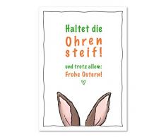 20er Osterkarten Set Frohe Ostern und haltet die Ohren steif - Postkarten für Ostergrüße in Zeiten von Corona (20 Stück)