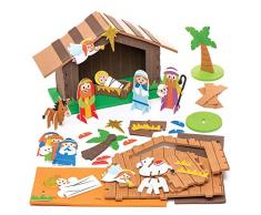 Baker Ross Weihnachtskrippe aus Moosgummi Kit - Kreative Weihnachtskunst und Bastelbedarf für Kinder zum Basteln und Dekorieren (2er-Pack)