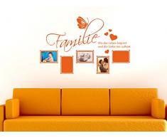 GRAZDesign 160004_57_071 Wandtattoo Bilderrahmen Fotowand selbst Gestalten | Wand-Spruch Familie (90x57cm // 071 grau)