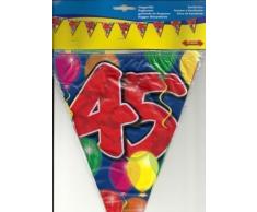 Wimpelkette Girlande 10m Luftballons Zahl 45