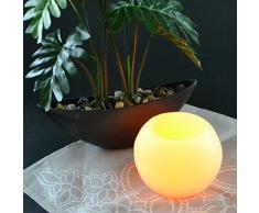 BURI LED-Kugelkerze Wachsüberzug Wachskerze Kerze Flackerlicht Licht Dekokerze, Größe:D=10 cm H=7.5 cm