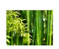 Leinwandbild 100x75 cm - Top - Wandbild XXL Kunstdruck Leinwand Bild Wanddeko Canvas - FAR ASIA BAMBOO - Bambus Bambuswald Dschungel Asia Asien Grün Bambusweg - no. 018, Qualität Leinwand:Premium Plus