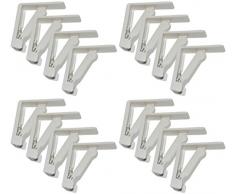 all-around24 12 Stück Tischtuchklammer Weiß mit Feder, Tischdeckenklammern, Tischtuschhalter,Tisch Beschwerer,Tischdecke Gartentisch Picknickbedarf Clips Klemmen (12)