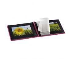 Hama Fotoalbum Spiralalbum (50 schwarze Seiten, 25 Blatt, Größe 24 x 17 cm, Mit Ausschnitt für Bildeinschub, Fotobuch) pink