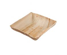 BIOZOYG Umweltfreundliches Einweggeschirr aus Palmblättern I 25 Stück Palmblatt Schale quadratisch 600ml 17cm I Salat-Schüssel Dipschale Suppenschale Servierschale Snackschale