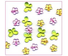 Libetui Streudeko Schmetterling Blumen Blümchen Konfetti Acryl glasklar für Feier Hochzeit Geburtstag ca. 100 Stück