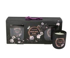 Lifestyle & More Duftkerzen Set Noir 3 Stück | Velvet Rose & Oud | Höhe 6,5 cm, Ø 5,5 cm | Wax Gewicht 3 x 64 gr | Brenndauer 14-17 Stunden | Umweltfreundlich & 100% Sojawachs