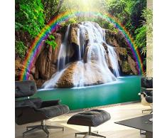 Vlies Fototapete 200x140 cm - 3 Farben zur Auswahl - Top - Tapete - Wandbilder XXL - Wandbild - Bild - Fototapeten - Tapeten - Wandtapete - Wasserfall Regenbogen Natur LAndschaft c-C-0007-a-b