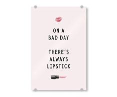 artboxONE Acrylglasbild 60x40 cm Typografie There is Always Lipstick - Bild Lipstick Lippenstift Motivation