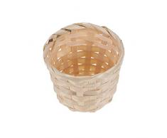 Gewebter Bambus-Aufbewahrungskorb Desktop-Finishing-Korb Strohkorb Blumentopf Blumenvase für Hausgarten-Dekor