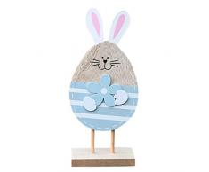 Detrade Osterhasen Hasenfiguren in Eierschale Osterdeko Figuren Osterfiguren Holz (Blue)