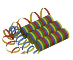 Riethmüller 6204 - Luftschlangen 10 Rollen, 18 Streifen, 7 mm x 4 m, schwer entflammbar