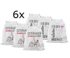 itsisa 6X Ostertüte Osterhasen Express 22x30 cm Geschenktüte Ostern, Geschenktasche, Osternest