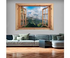 3D WANDILLUSION 140x100 cm Wandbild Fototapete Poster XXL Fensterblick Vlies Leinwand Panorama Bilder Dekoration Natur Landscape