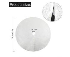 Howaf Weihnachtsbaum Rock 31 Zoll Runde Form Christbaumständer Schneeflocke weiß Plüsch Weihnachtsbaum Decke Abdeckung für Weihnachtsbaum Verzierung Bodendekoration Weihnachtsdeko Weihnachtsbaum Deko