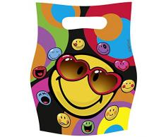 Smiley Express Yourself Party Dekorations Artikel - 6 Partytüten - Schöne Deko für Ihre Geburtstagsparty