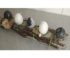 Ostergesteck Osterkerzen Tischschmuck Osterdeko schwarz weiss