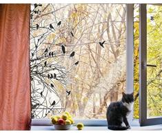 Fenstersticker No. 742 Ästen und Vögeln im Frühjahr Fensterfolie Fenster Tattoo Glas Aufkleber Fenster Kunst Fenster DÃ © COR Fensterdekoration Fenster Bild, Maße: 30 cm x 20 cm