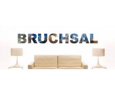 Wandtattoo farbige Wandschrift Städtename Bruchsal mit Sehenswürdigkeiten 80 x 10 cm Länge