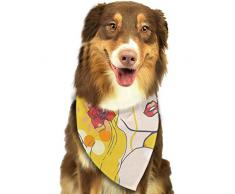 Generic Hunde-Kopftuch mit Ölgemälde, Retro-Girl, personalisierbar, farbenfroh, süßes Dreieck, Lätzchen, Zubehör für Hunde